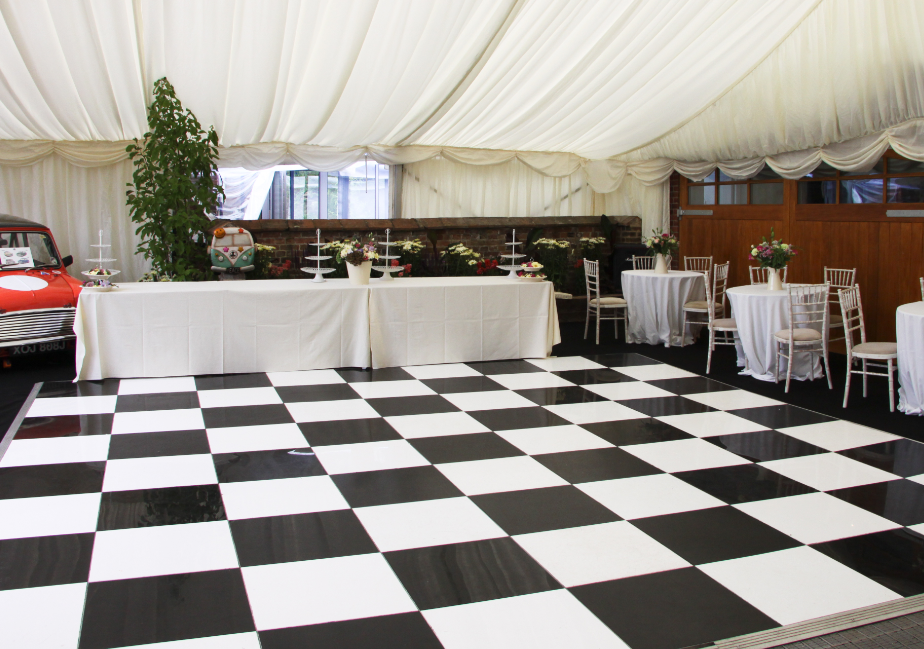 water proof black and white dance floors