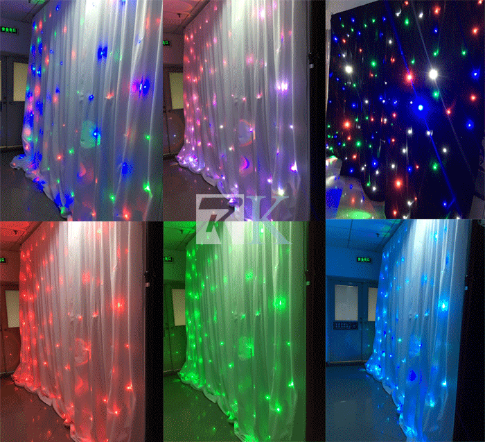 led or rgb star light curtain for events