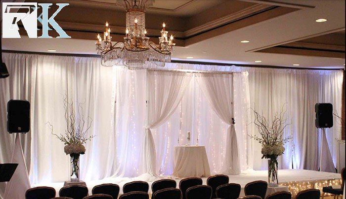 RK pipe and drape backdrop kits for event venue