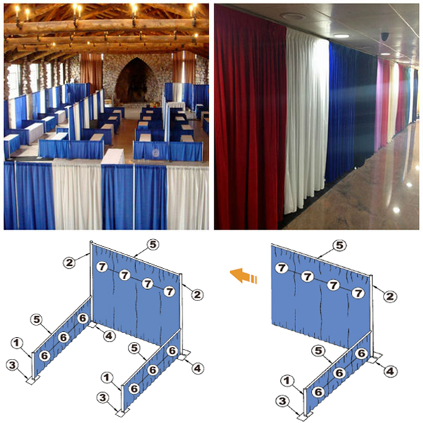 trade show and curtains drapes