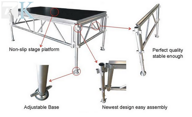 aluminum stage system hardware