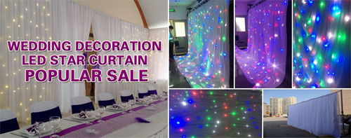 white led star curtain