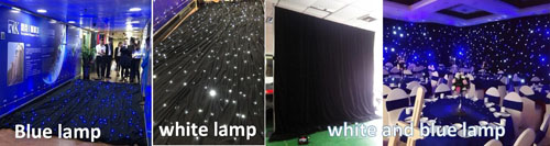 Black led star curtain